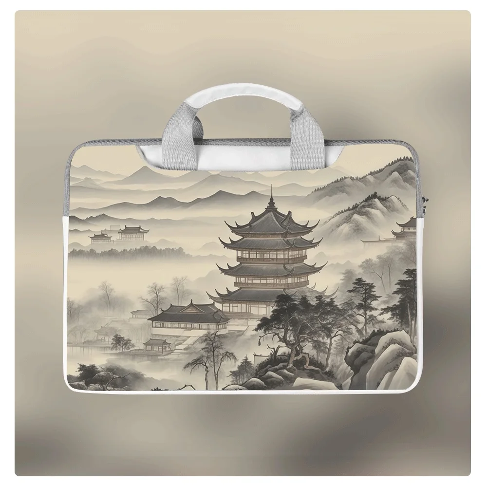 

Сумка для ноутбука и планшета с рисунком гор и рек, 12, 13.3, 14, 16 дюймов, водонепроницаемая и ударопрочная, из полиуретана, через плечо