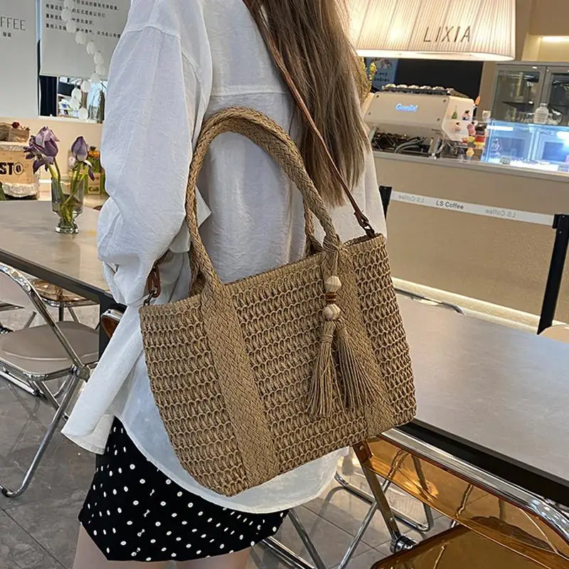 

Summer Large Capacity Straw Weaving Tote Bag Women's Shoulder Bags Crossbody Bag