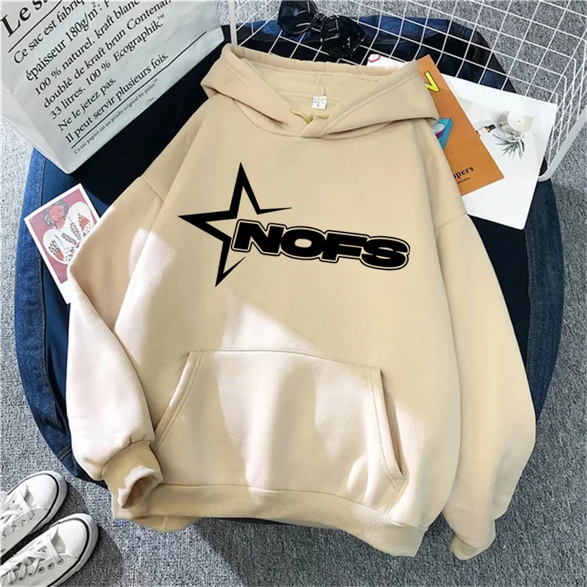 Winter Fashion Womens Hoodie NOFS Print Pullover Streetwear Hoodies Women Hip Hop Fleece Harajuku Y2K Unisex Sweatshirts Tops