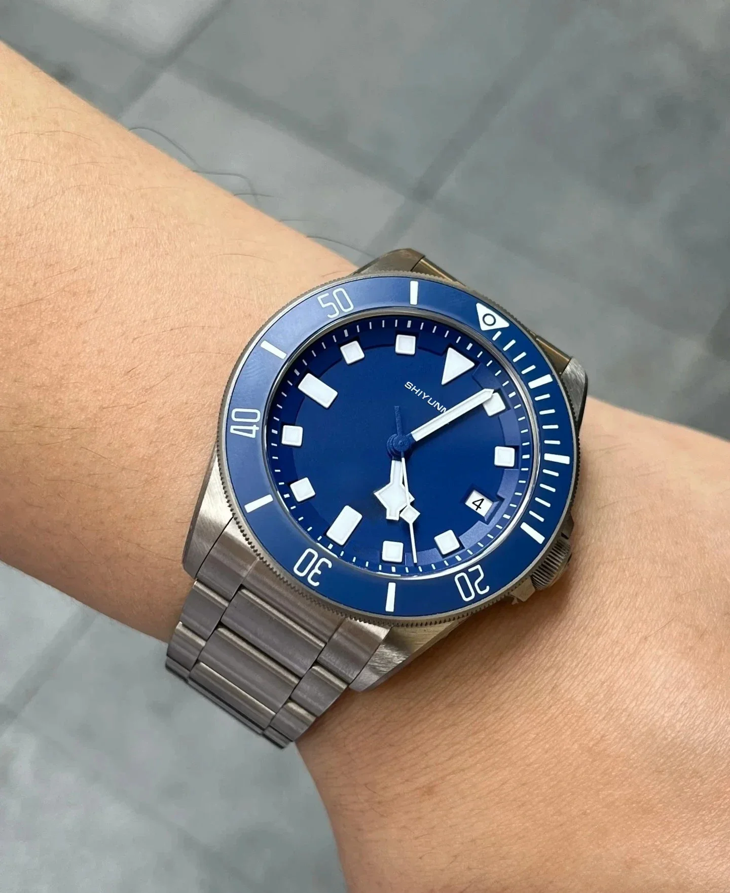 WATCH1 Store ساعة ميكانيكية أوتوماتيكية للرجال من الفولاذ المقاوم للصدأ بمينا كبير وظيفية بالكامل، جميع الوظائف تعمل على سلسلة T