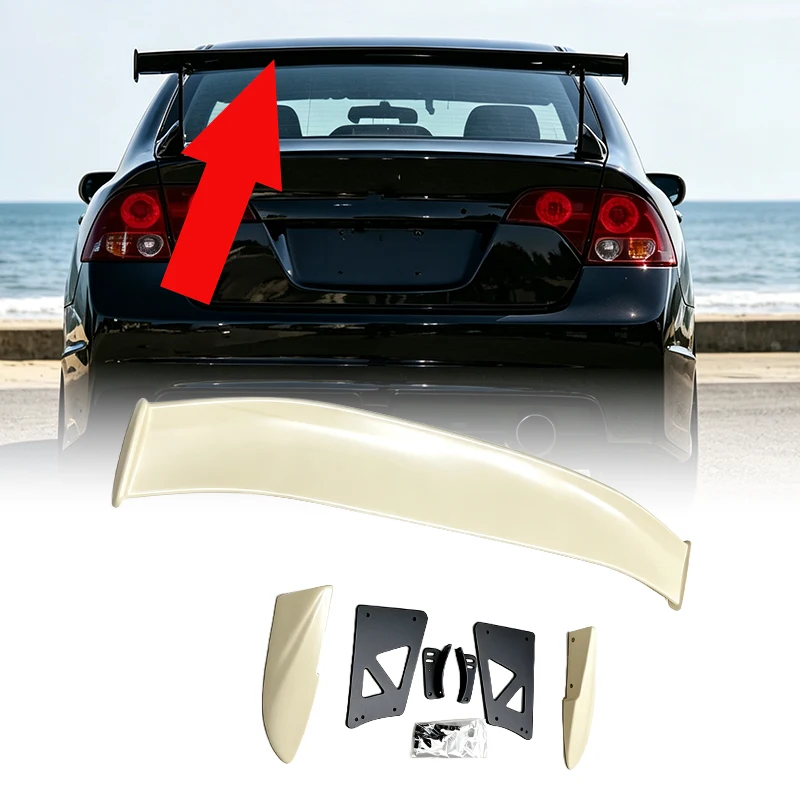 MUGEN GT Style Rear Wing Spoiler For Honda Civic FD2 CIIMO 8th Gen 2012-2015 Sedan High Performance Car Exterior Body Kit Mod Pa