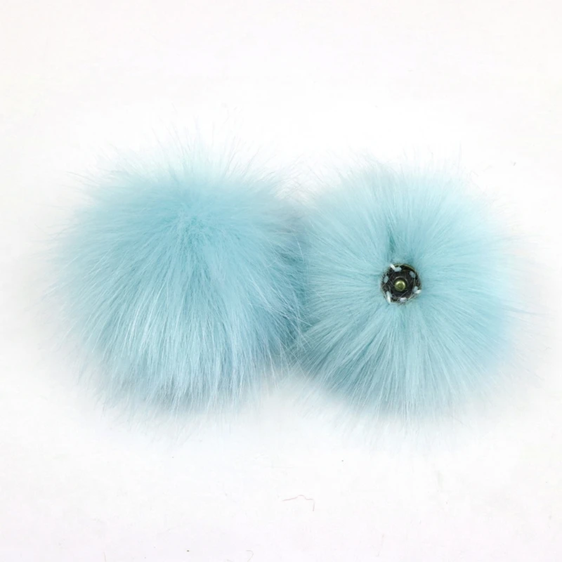 3Pcs/Set 10cm DIY Colorful Furry Pom Pom Ball with Press Button Removable Fluffy Pompom for Knitting Hat Shoes Scarves Bag Acces