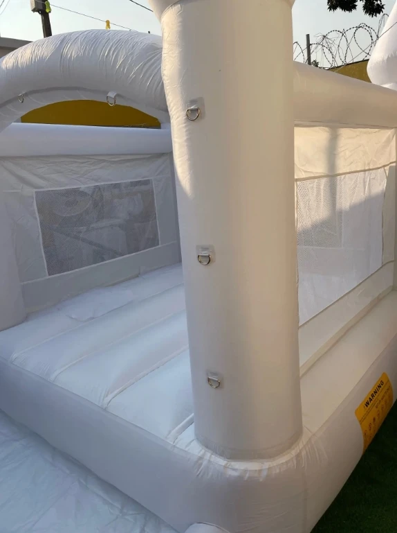 Inflatable Toys White Bounce House 3.7*2.7*2.6M Trampoline 23KG With Blower Jumping Castle Bouncy House For kids Wedding Toys