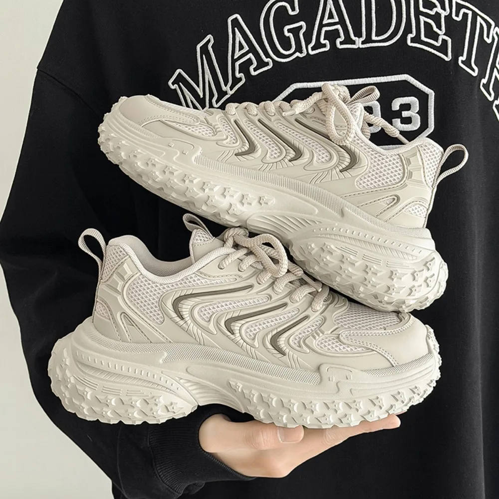 

Fashion Brand Men's Or Women's Thick-soled Sports Shoes 2026 Spring New Rivet Design Couple Sports Shoes Breathable Casual Shoes