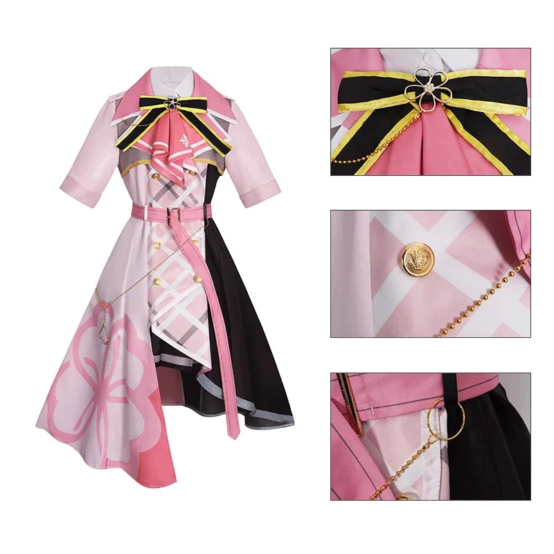 

A;3\v,7'd/ Yoizaki Kanade Sakura Clothes Cosplay Anime Wig Game K Pink Dress Cute Halloween Costume for Ww.3;v'6\b/