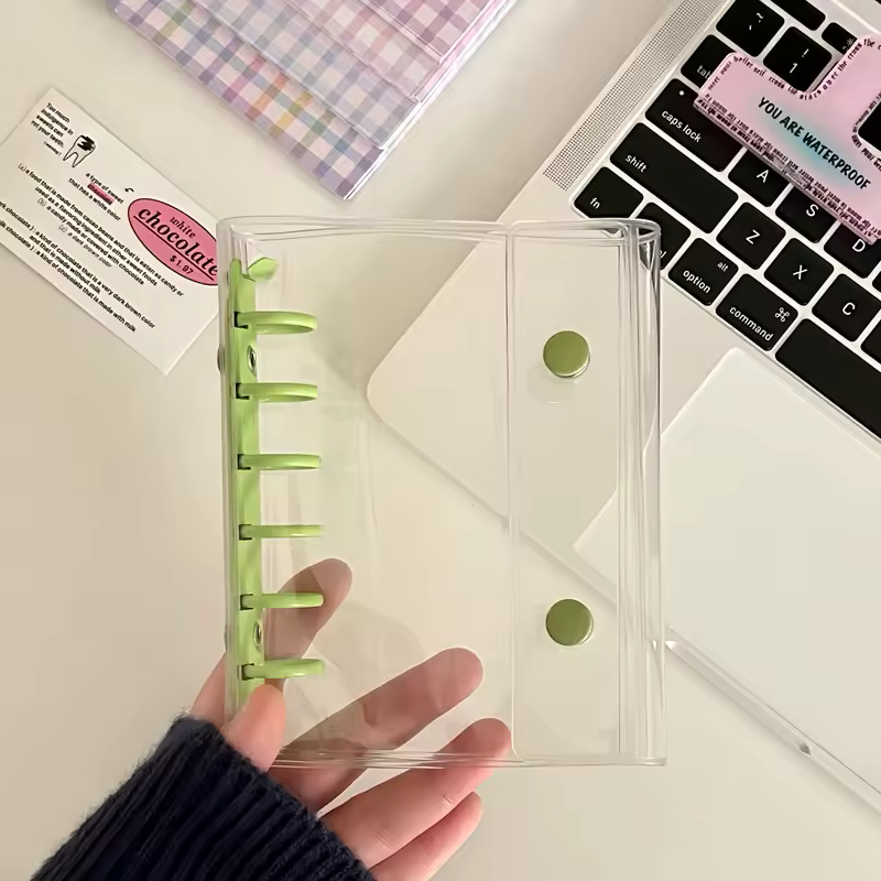 A7 Widening Double Button Transparent PVC Soft Cover Binder Cover Journal Sketchbook Accessories Diary Office Supplies - Image 19