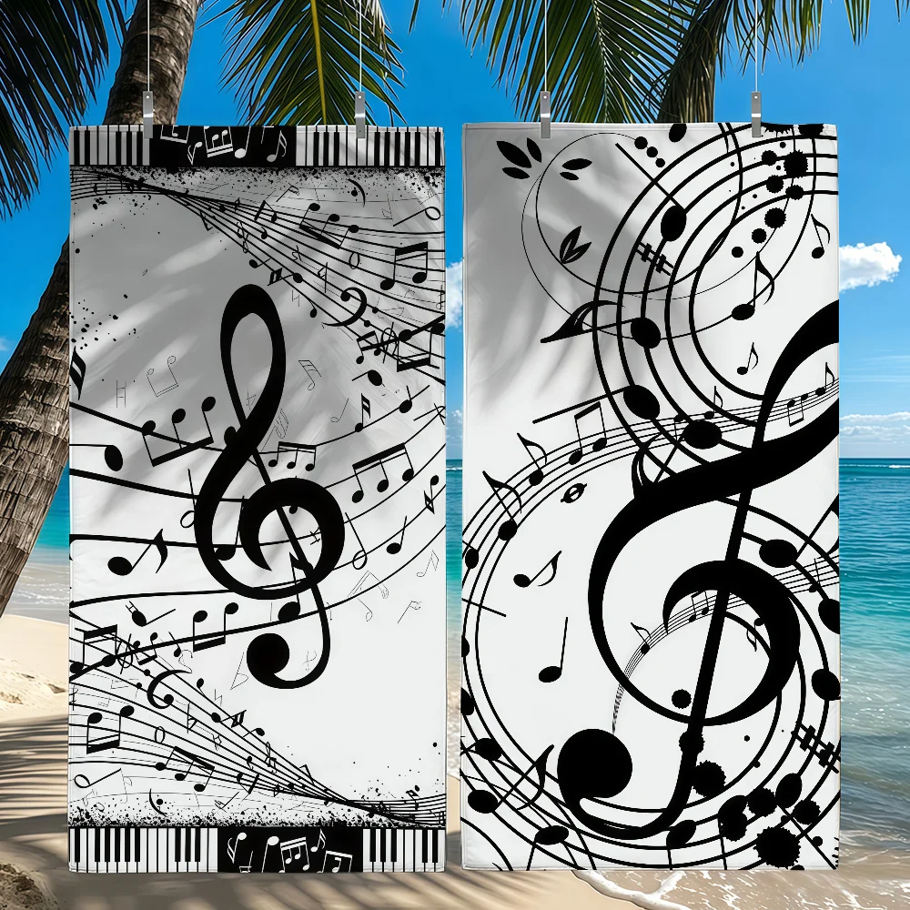 Music Note piano keys Towel Quick Drying Beach Towels Are Suitable For Swimming Pools Camping Yoga And The Gym