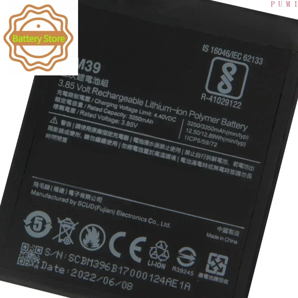 Phone Battery BM39 For Xiaomi 6 Mi6 MCE16 Replacement Battery High Quality Batteries With Tool Production in 2025 3350mAh