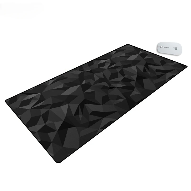 Imagem -02 - Mouse Pad de Geometria Preta para Computador Gamer Desk Mat Acessórios Antiderrapantes para pc Mouse Pad Estendido 100x50cm