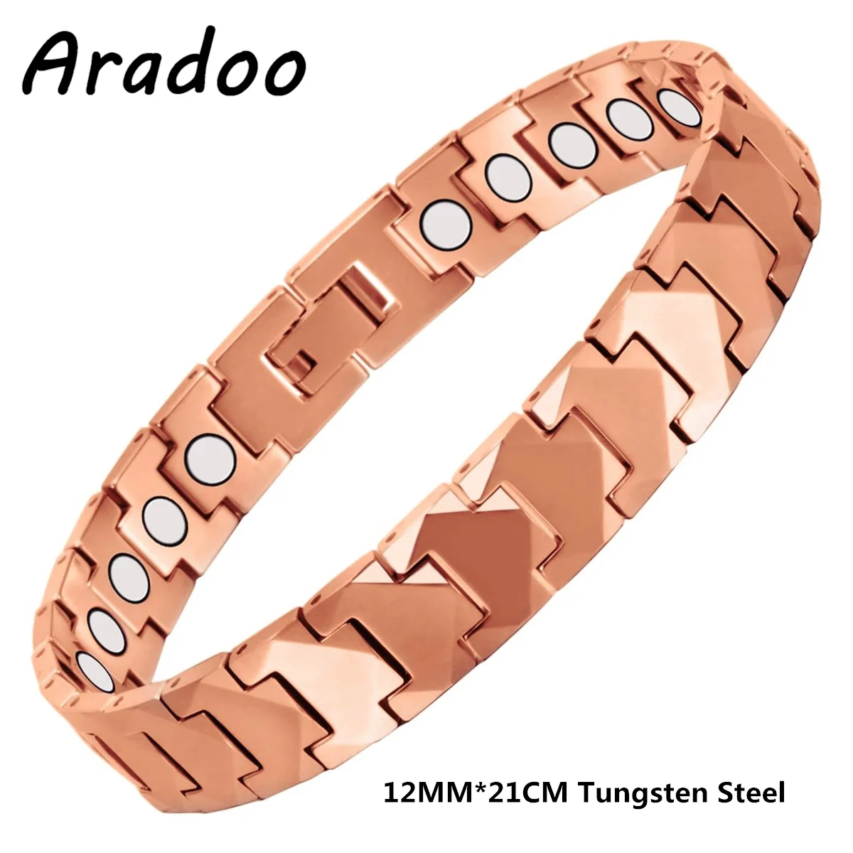 Aradoo Magnetic Tungsten High Gauss Bracelet Negative Ion Anti-Radiation Titanium Steel Magnetic Fat Burning Bracelet