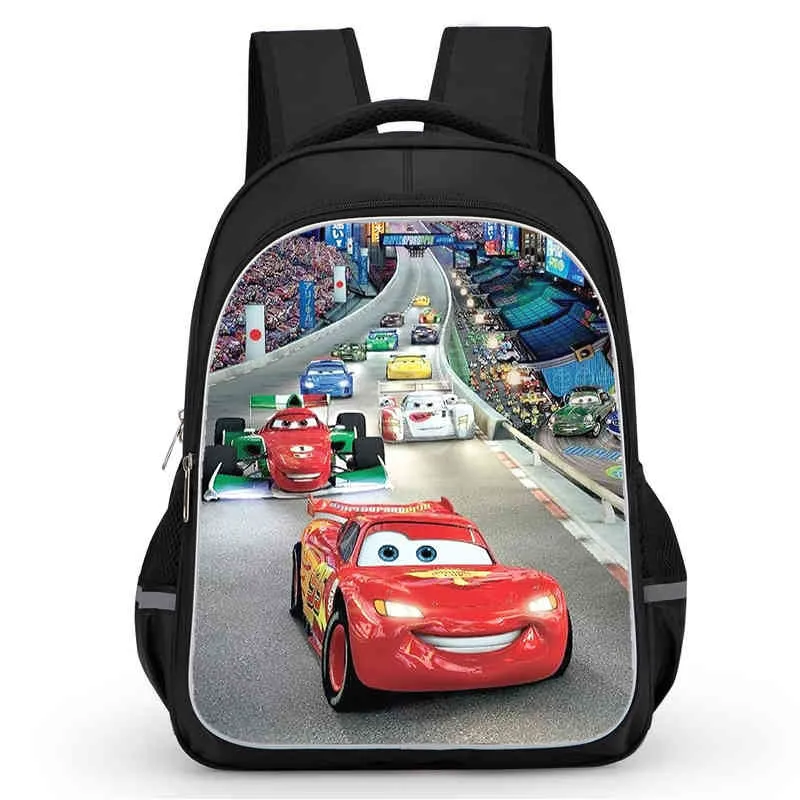 

Cars School Backpack with Double Zipper Pocket,Cartoon Cars School Bags for Boys Girls,Durable 16-in Child Backpack for Pupil