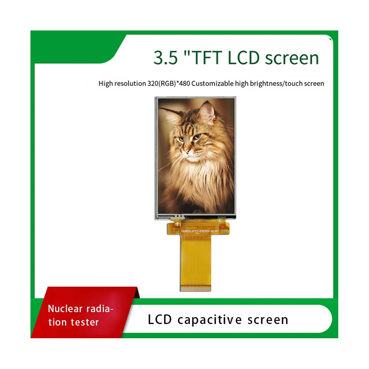 Nuclear Radiation Detector LCD Screen 320X480 Capacitive Screen 3.5 Inch Test Display Color Screen