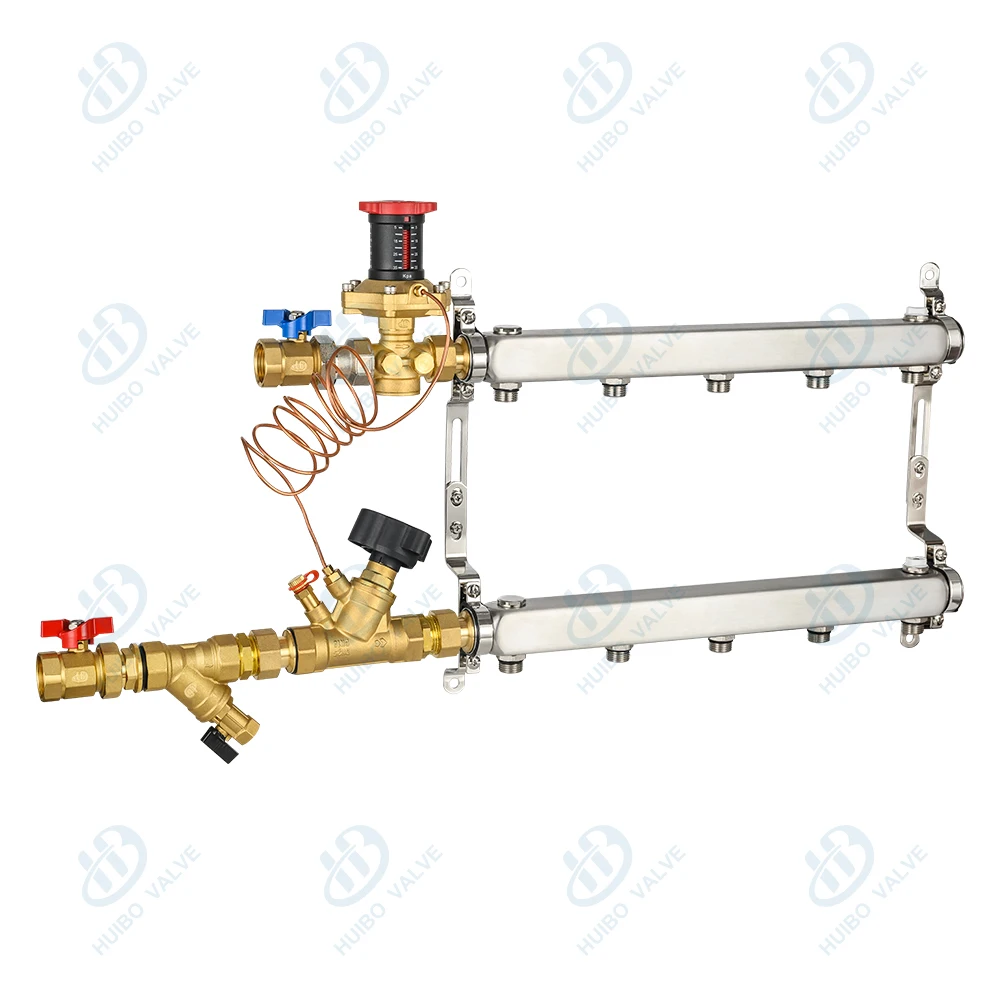 ATV&UTVModern Stainless Steel 304 Polished Surface Central Heating Manifold Unit Apartment Hydronic Systems Flow Rate Regulation
