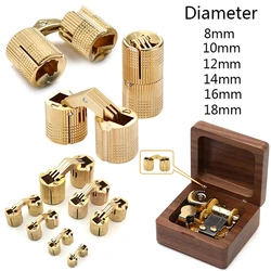 1/2 piece 8-18mm brass hinge hidden cabinet cylindrical brass hinge installation furniture hardware hidden hinge for cabinets