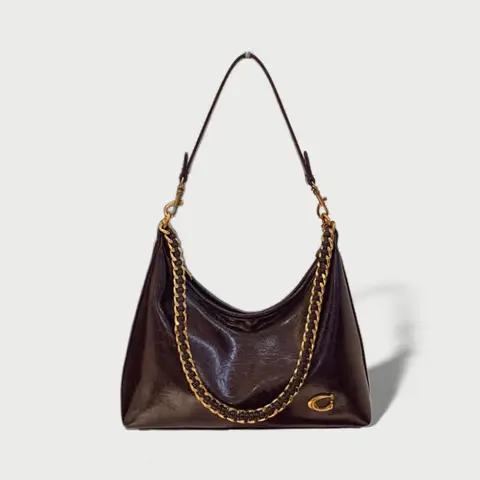 Spacious Simple Stylish Chain Single Shoulder Underarm Bag Fall Winter New Style Vintage Unique Slant Bag for Work
