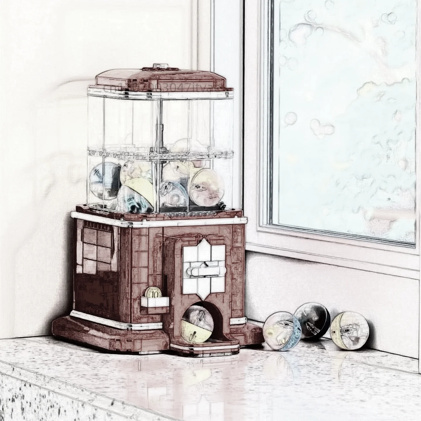 

1300 + шт. набор торговых автоматов, строительные блоки, технические подарки на день рождения, кирпич, детская развивающая игрушка, рождественские подарки