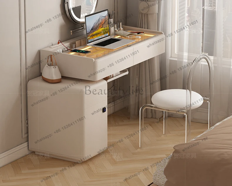 light luxury high-end master bedroom safe dresser integrated small apartment bedside table cabinet with fingerprint lock
