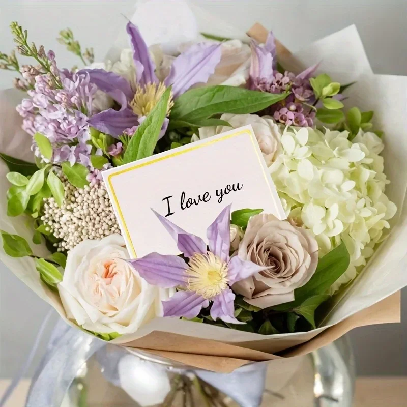 50 Sheets Per Pack Hot Stamping Right Angle Frame Greeting Card Table Card High-End White Wedding Banquet Guest Name Seat Card