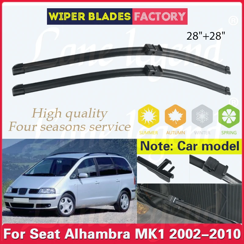 

Car LHD Front Wiper Blades For Seat Alhambra MK1 2002 - 2010 Windshield Windscreen Window Car Rain Brush 2007 2008 2009 28"+28"