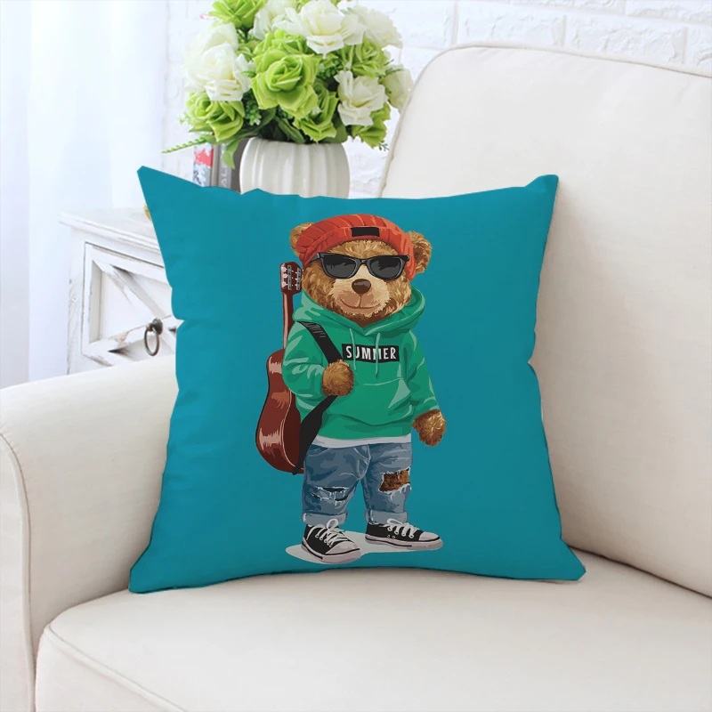 40x40cm pillowcase fashion bear sofa decoration cushion cover bed decoration pillowcase custom gift chair waist support