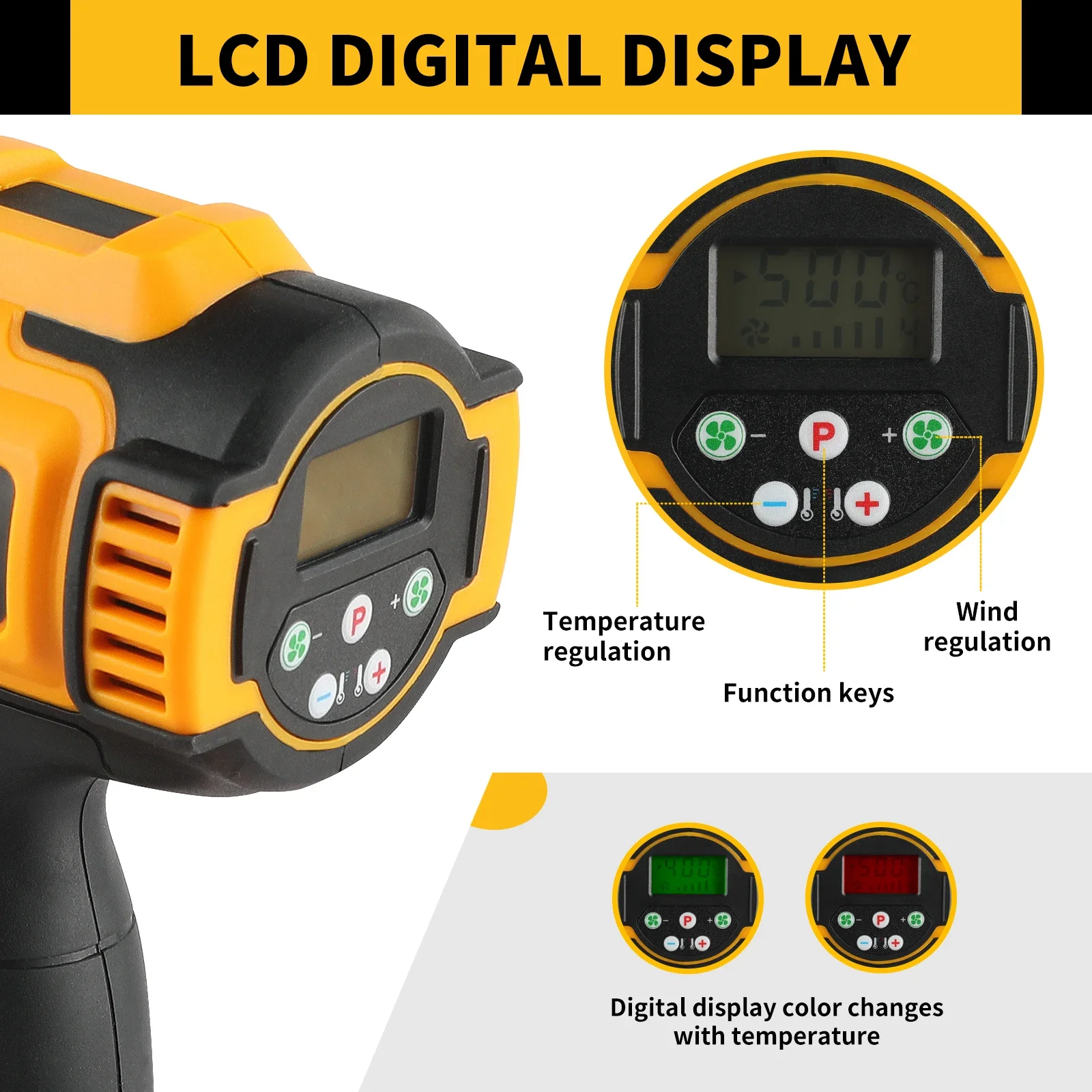 Herramienta de pistola de calor inalámbrica DEWALT, solo envoltura retráctil, pistola de aire caliente eléctrica Industrial, herramienta de soplado térmico