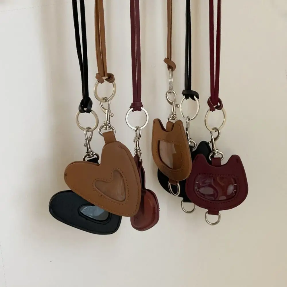 Cat Purse Long Heart Necklace Simple Lanyard Pu Leather Necklace Clothing Accessories Trend Wear Hanging Sweater Chain Pendant