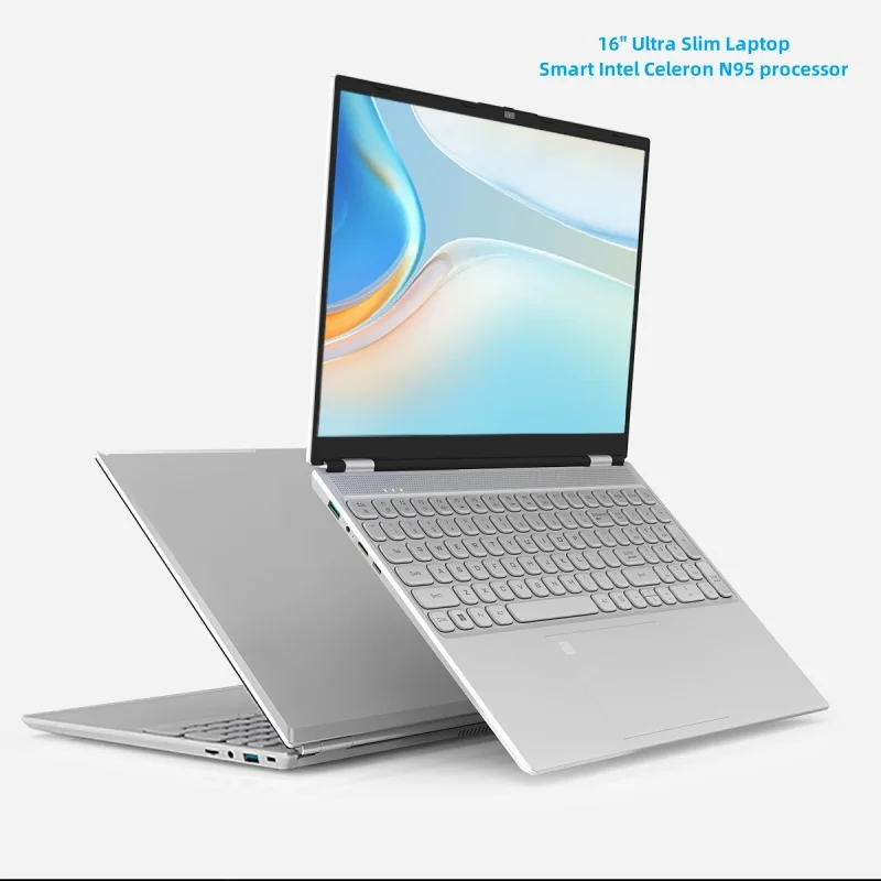 Fingerprint ID 16G - 512G/1000G Intel Ultra Slim Notebook 16 inch IPS display Celeron N95 pc gaming personal business laptop