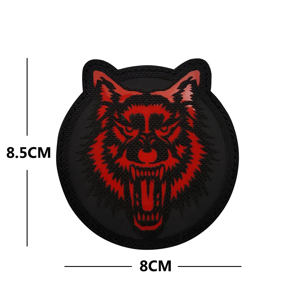 Jungle Tiger Lion Leopard Wolf Bear Animal IR Laser Cutting Outdoor Backpack Accessories Reflective Magic Sticker Badge patch