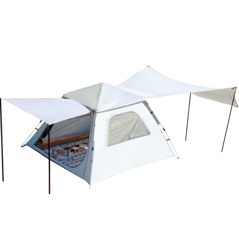 

Folding canopy integrated automatic camping thickened silver glue rainproof wild camping overnight