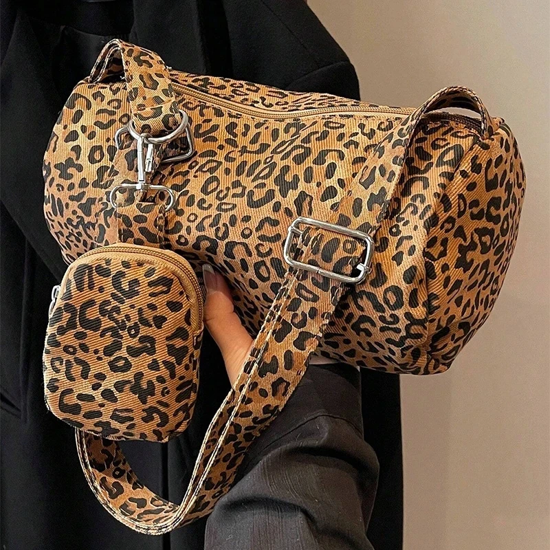 Modische Clutch-Tasche, Leopardenmuster, farblich passendes Design, Rucksack, Retro-Mädchen-Handtasche, lässige Kissentasche mit Geldbörse, Umhängetaschen
