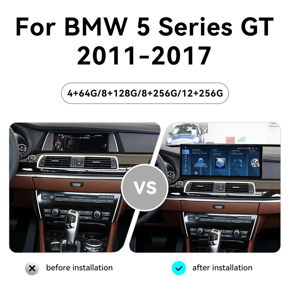 15.8 بوصة مشغل وسائط متعددة شاشة تعمل باللمس HD لسيارات BMW 5 Series GT 2011-2017 Carplay اللاسلكية لتحديد المواقع والملاحة رئيس وحدة السيارات الرئيسية