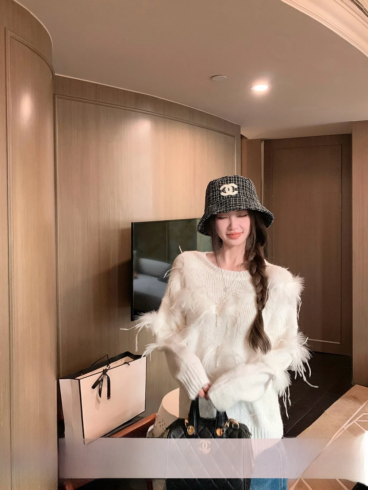 

YOLI Romantic Melody Loose Casual Women's Wool Sweater round Ne Knitwear Slimming Effect Versatile Winter Top