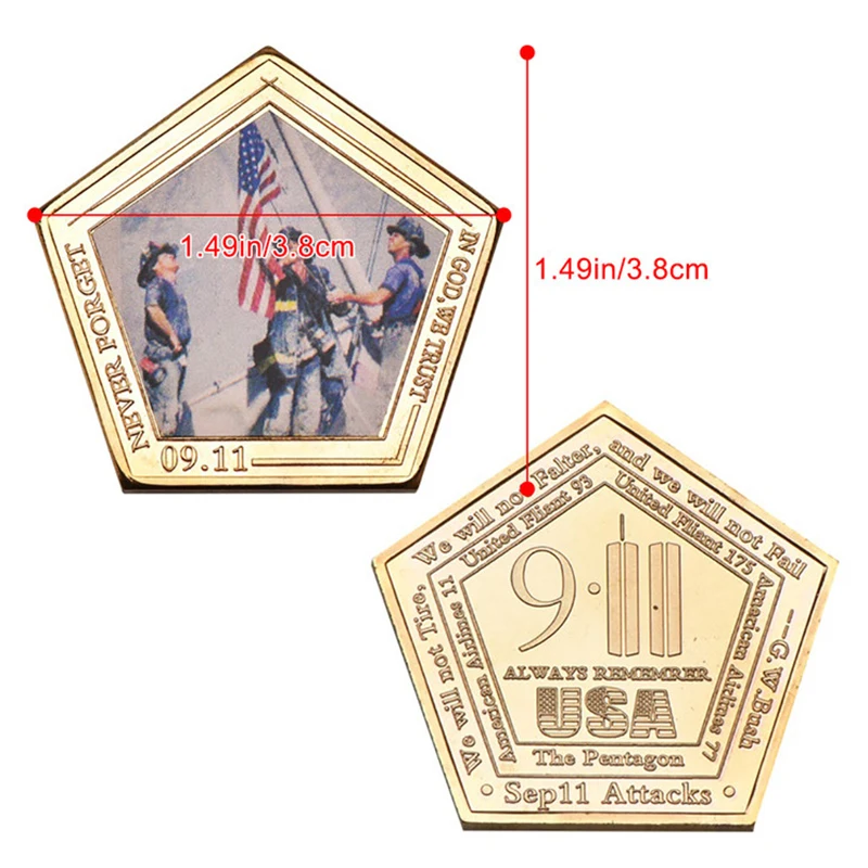 مجموعة عملات ذهبية تذكارية من الولايات المتحدة الأمريكية ، تذكار للحدث الحادي عشر ، عملات تحدي ، هدايا عيد الميلاد للرجال ، 6: