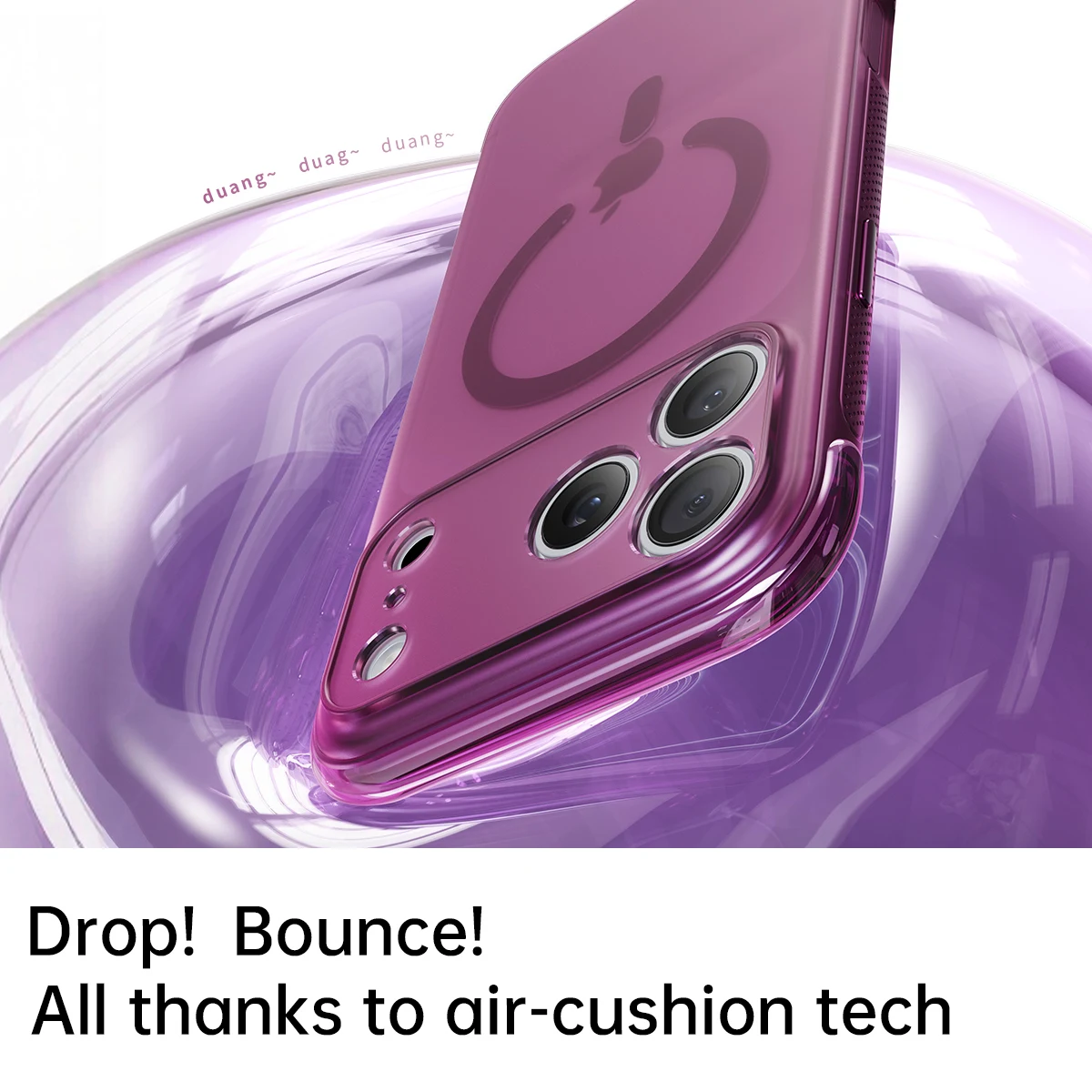 Air-Filled Edges Magnetic Phone Case For Iphone 17 18 Pro Max TPU Soft Frame Phone Cover For Magsafe Genuine Air-Cushion Shell - view 3
