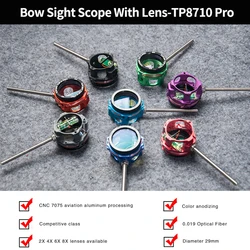 TOPOINT TP8710 Archery Accessories Compound Bow Scope Sight Pin,Competitive 2X4X6X8X Lenses Professional Competition Shooting