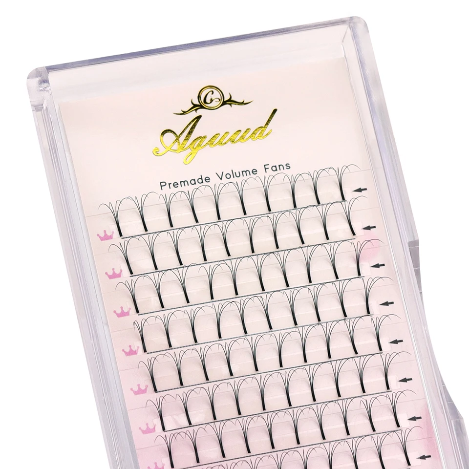 AGUUD Handgefertigte Vorgefertigte Wimpernverlängerungen 3D 4D 5D 6D Langer Stiel Spitze Basis Volumen-Wimpern Koreanisches PBT Vorgefertigte Volumen-Wimpern – Detail 10