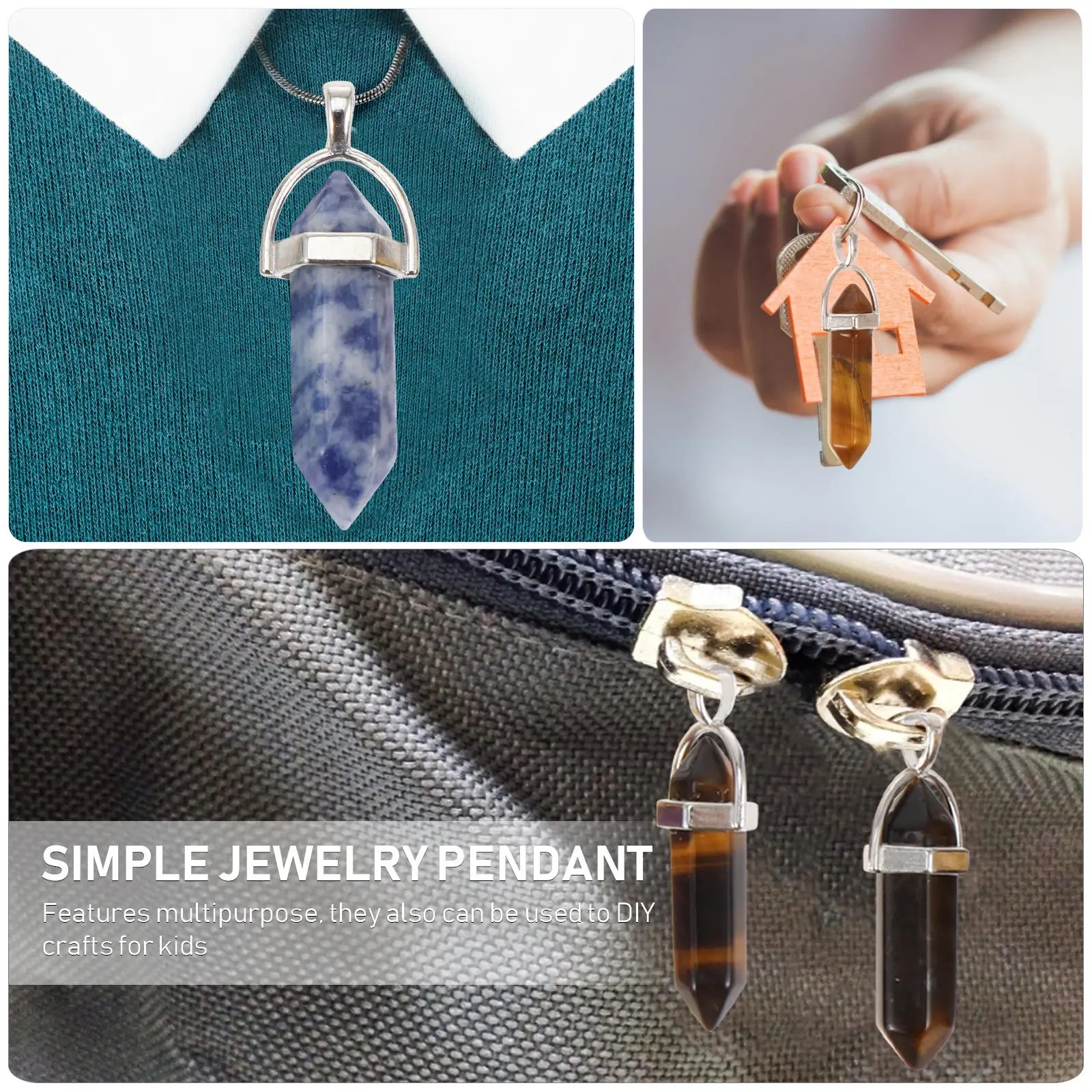 20Pcs Hexagonal Crystal Pendants Multicolor Alloy Stone Set DIY Supplies for Earrings Necklace Bracelets Craft