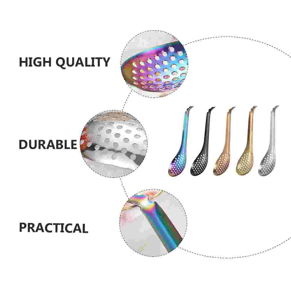 5 PCS Caviar Colander Kitchen Gadgets Home Colanders Stainless Steel Spoons Utensils Food Scoops