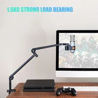 Low Profile Mic Arm 360° Rotatable Microphone Boom Arm Mic Stand for Blue Yeti HyperX QuadCast AT2020 Desk Mount with Mic Clip