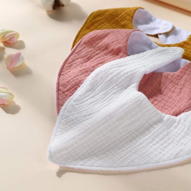 New Autumn Winter Thicken Baby Bibs Cotton Plush Newborn Feeding Triangle Bib Burp Cloths Super Absorbent Baby Saliva Towel