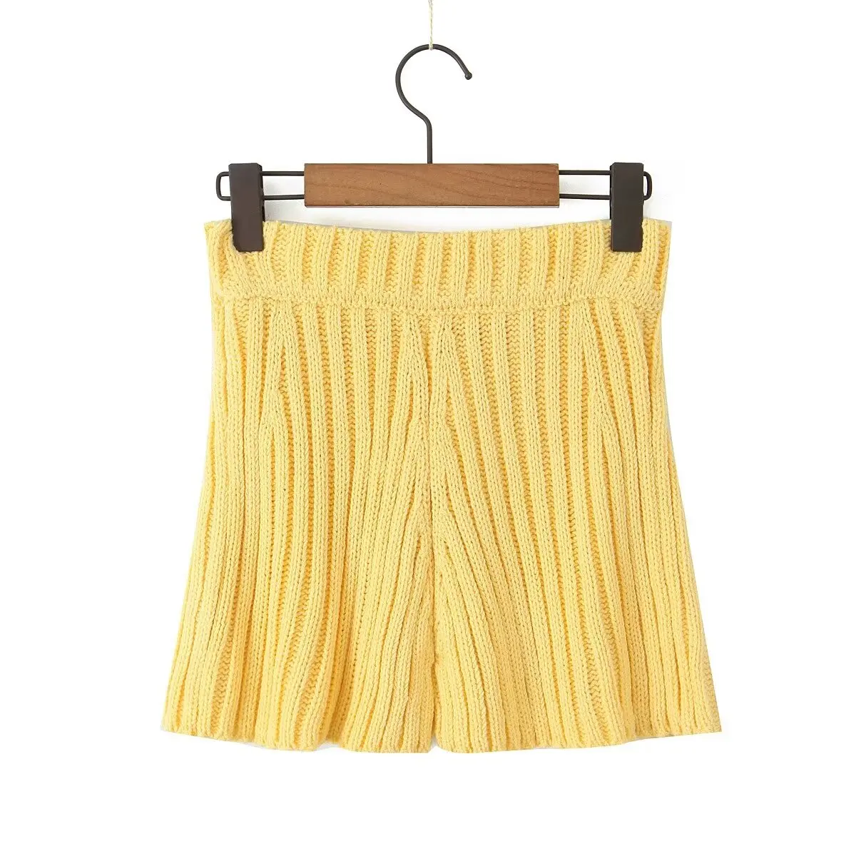 Maxdutti Old School Casual Bermuda Girls Solid Color Knitted Shorts Women American Retro Harem Shorts