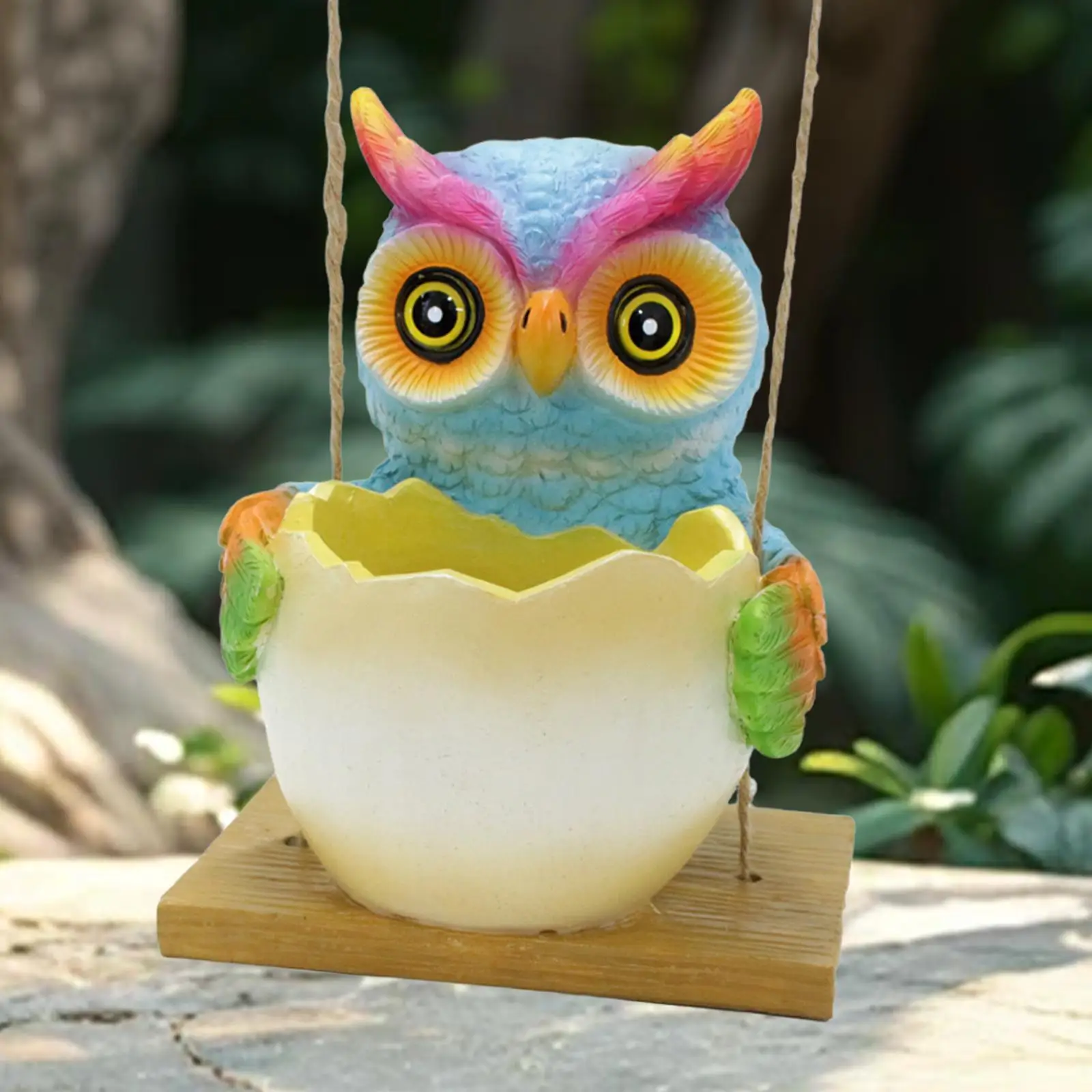 

Hanging Flower Pot Owl Statue Cute Creative Flowerpot Decorative Figurine Plant Pot for Patio Home Tree Indoor Outdoor Office