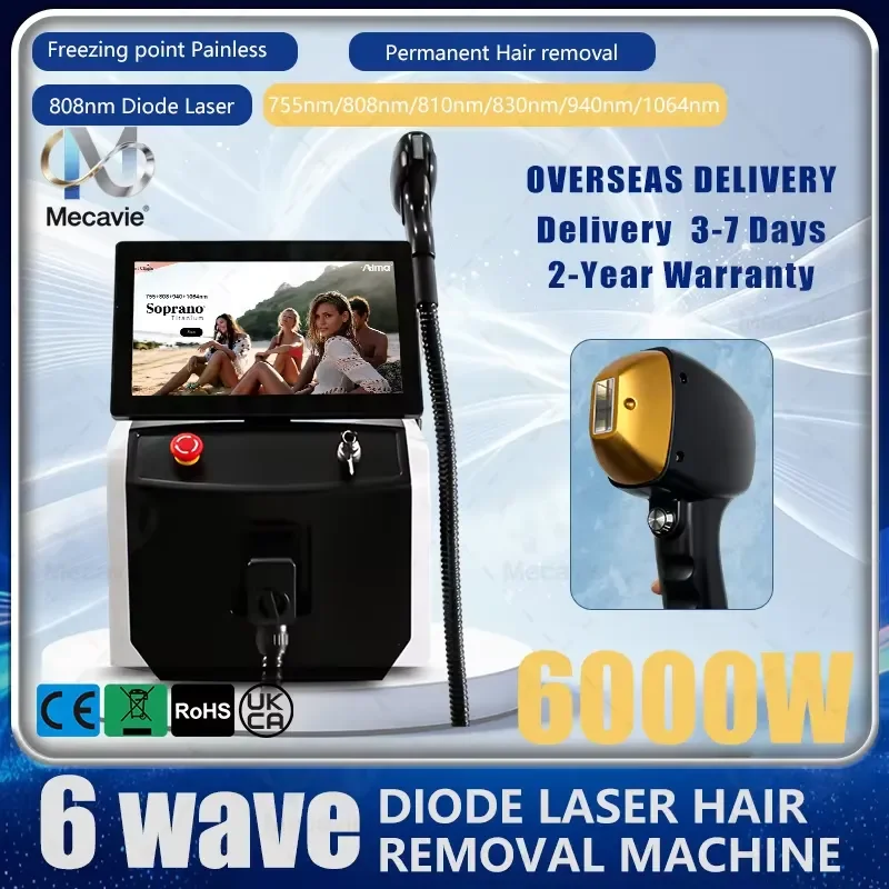 6 Wavelength Diode 755/808/810/830/940/1064nm FAC Ice Painless Permanent Remover for Salon