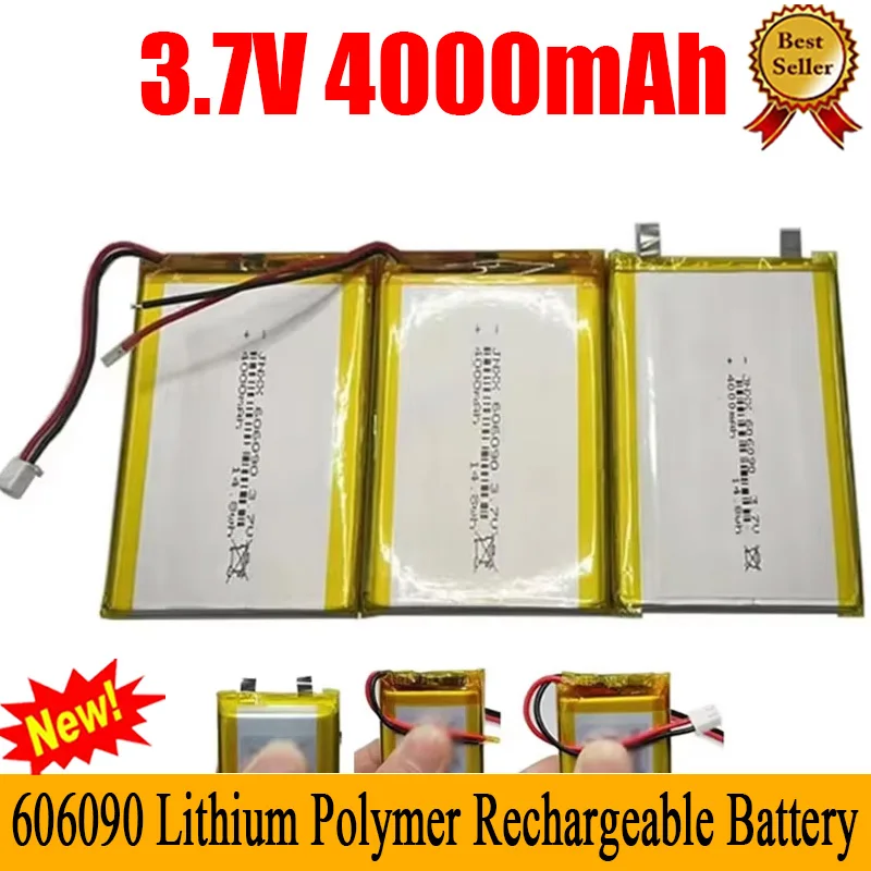 3.7V 4000mAh 606090 Rechargeable Lithium Polymer Lipo Battery for Powerbank Power Bank MP4 PSP PAD Mavigator Robot Tablet Laptop