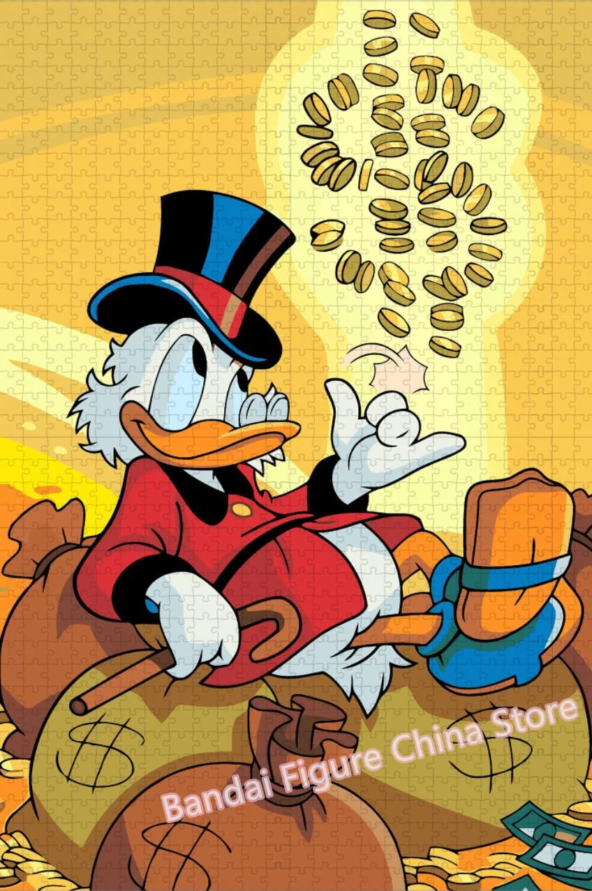 Jigsaw Puzzle Disney Cartoon 35/300/500/1000 Pieces Wooden Puzzles Donald Duck Seeks Treasures Children's Educational Toys