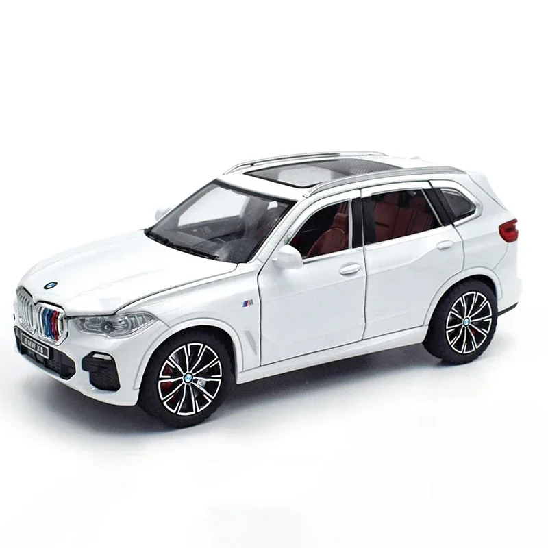 BMW X5 SUV Alloy Car Model, 1:24, Diecasts, Veículos de brinquedo, Modelo de carro, Som e Luz, Carro puxado, Brinquedos para crianças, Presentes