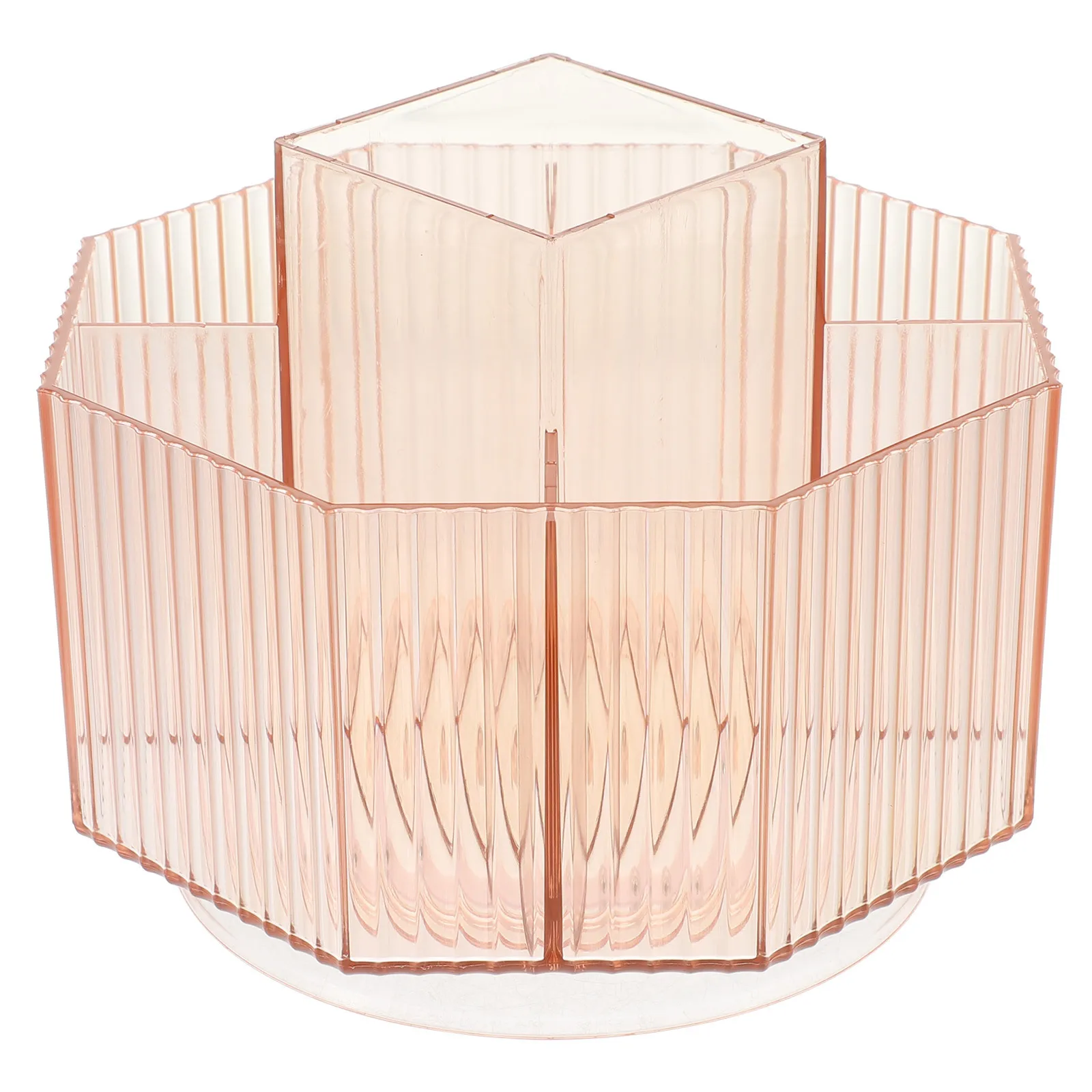 

Desktop Makeup Brush Organizer Box Rotatable Design Holds Multiple Brushes Including Foundation Eyeliner Lip and Brow Tools