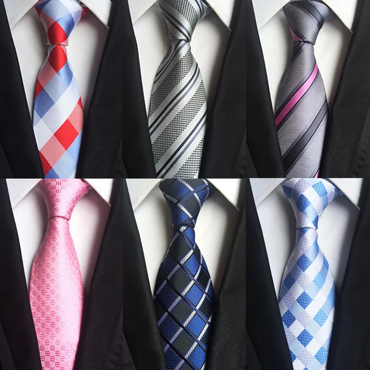 

8cm Striped Plaid Jacquard Series Men's High-density Polyester Neckties New Trend for Holiday Gatherings Ties for Men