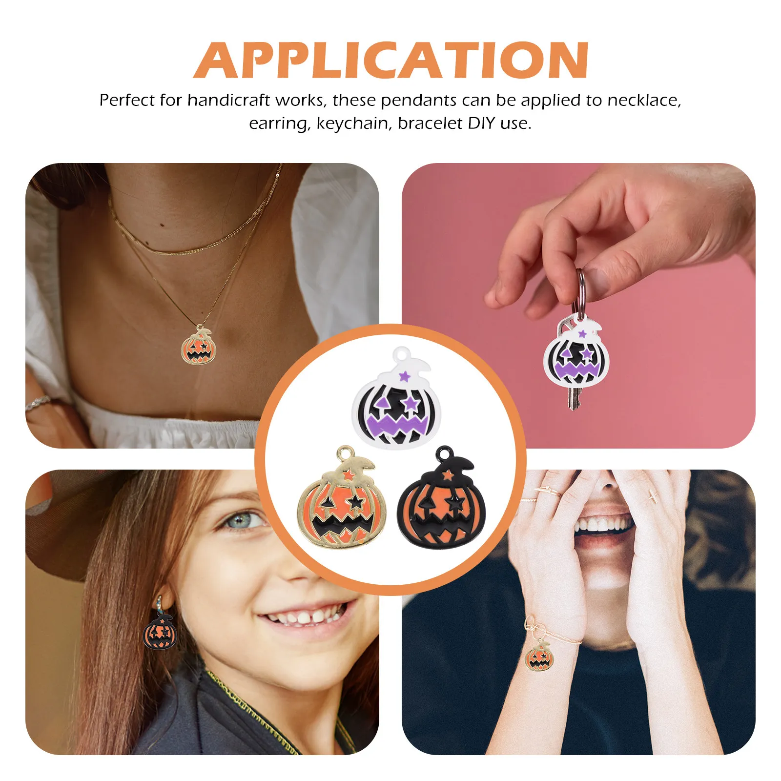30Pcs Alloy Halloween Pumpkin Charms DIY Necklace Earrings Pendants Jewelry Accessories Pumpkin Charms Alloy Jewelry Pendant