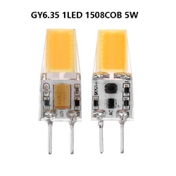 Lámpara LED G4 GY6.35 regulable, foco COB de silicona de 12V CC, 5W, 1508 COB, reemplazo de iluminación halógena de 50W
